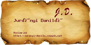 Jurányi Daniló névjegykártya